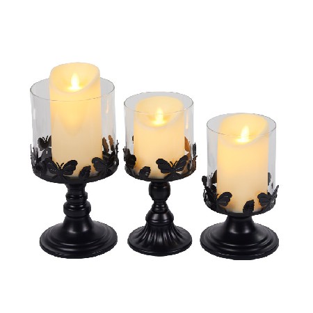 Nordic Candlestick Table Light Luxury Romantic Dining Table Candlelight Dinner Decoration Ornament Vintage Glass Candlestick Props Customization