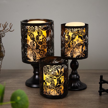 Nordic Candlestick Terrace Western Restaurant Romantic Candlelight Dinner Decoration Home Table Decoration Retro Glass Candlestick Customization