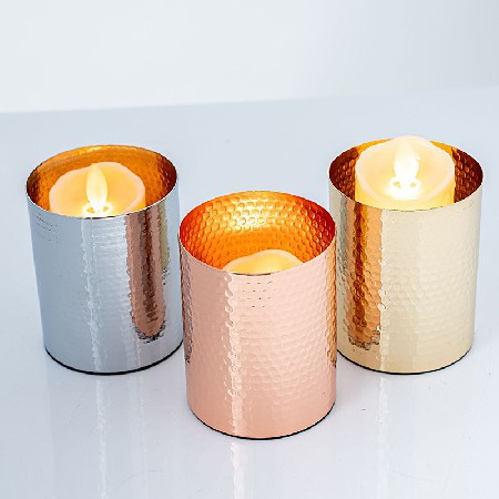 日系圆形创意金属烛台烛光晚餐浪漫蜡烛杯西餐厅家居装饰摆件蜡烛