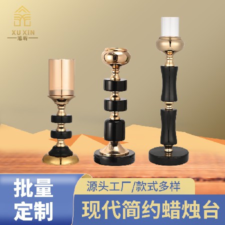 European style metal candle holder, living room decoration, romantic spray painting, room decoration, customizable candlelight accessories