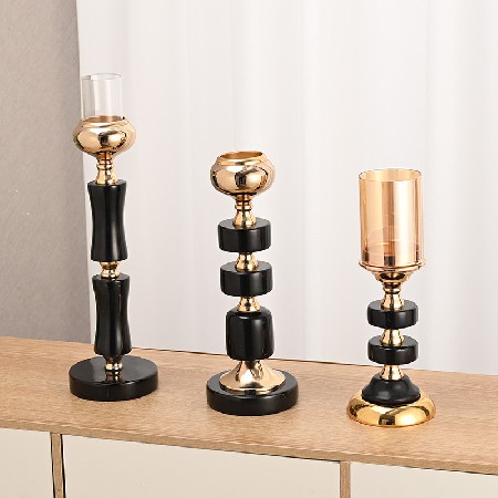 European style metal candle holder, living room decoration, romantic spray painting, room decoration, customizable candlelight accessories