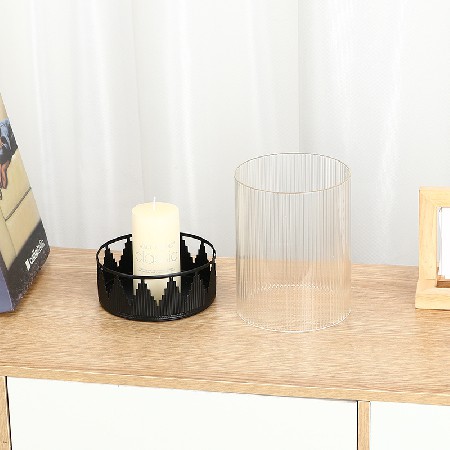 圣诞玻璃烛台浪漫酥油灯摆件家用现代简约煤油灯铁艺蜡烛台创意