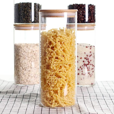 Rice, miscellaneous grains, glass sealed jar, household kitchen storage container, snacks, salt, candy, glass storage jar can be customized