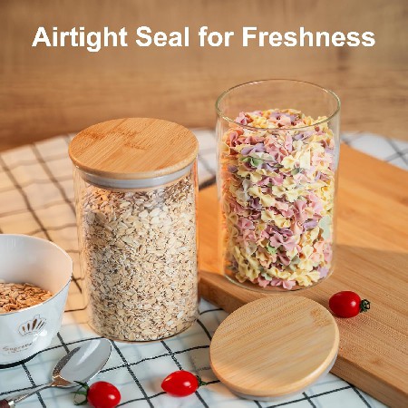 Dog food glass sealed jar Five grain snacks Salt candy glass storage jar Kitchen storage container Customization