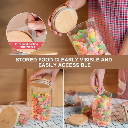 Dog food glass sealed jar Five grain snacks Salt candy glass storage jar Kitchen storage container Customization