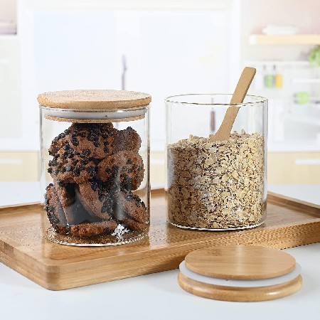 Dog food glass sealed jar Five grain snacks Salt candy glass storage jar Kitchen storage container Customization