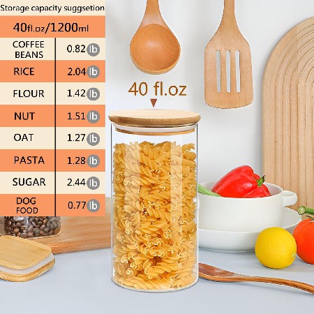 Household glass sealed jar, kitchen storage container, grains, snacks, salt, candy, glass storage jar can be customized