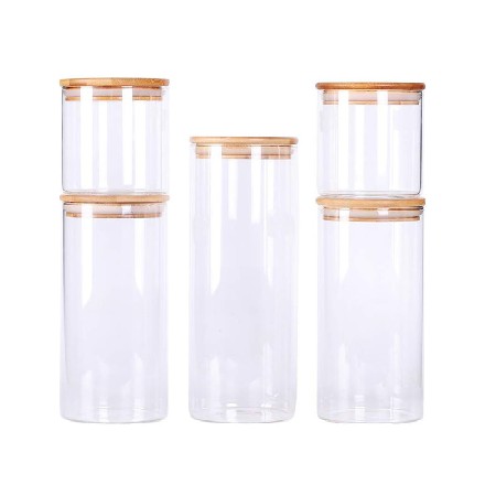 Household glass sealed jar, kitchen storage container, grains, snacks, salt, candy, glass storage jar can be customized
