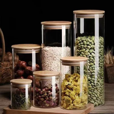 Glass sealed jar, glass sealed jar, kitchen food moisture-proof storage jar, miscellaneous grains, nuts, tangerine peel, tea jar, wholesale