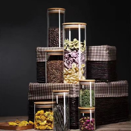 Glass sealed jar, glass sealed jar, kitchen food moisture-proof storage jar, miscellaneous grains, nuts, tangerine peel, tea jar, wholesale