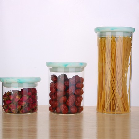 Sealed jar, glass bottle, transparent tea jar, kitchen food storage jar, miscellaneous grain storage jar, household storage jar with lid, customized
