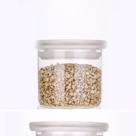 Glass storage jar, sealed jar, bamboo lid, glass sealed jar, kitchen food moisture-proof, miscellaneous grains, nuts, tea jar, customized