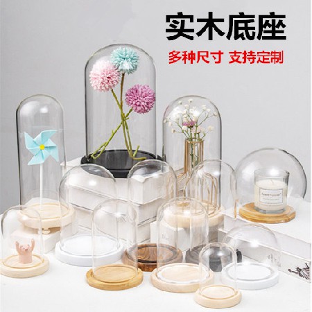Xuxin DIY custom rotating base, eternal flower glass cover, LED night light, birthday and Valentine's Day gift