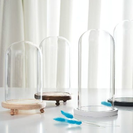 Solid wood base, eternal flower, glass cover, vase gift, handmade toy, LED night light, illuminated base, customized