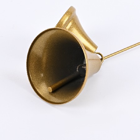 跨境热卖圣诞铃铛挂件麻绳铃铛金属复古喇叭铃家居壁挂铁牛铃现货