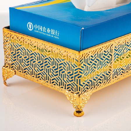 欧式金色创意镂空纸巾盒酒店餐厅纸巾架家居装饰客厅茶几纸巾收纳