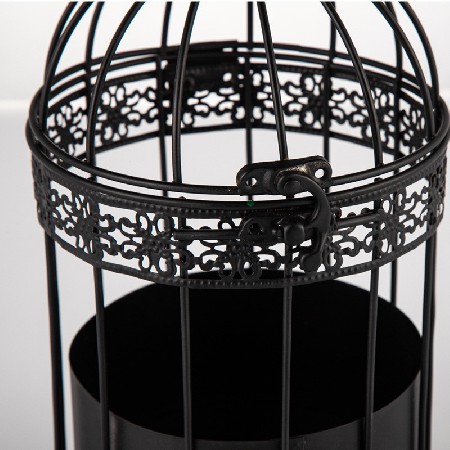 Creative Birdcage Candlestick Black European Simple Retro Candlestick Restaurant Home Decoration Pendant Iron Hollow Customization