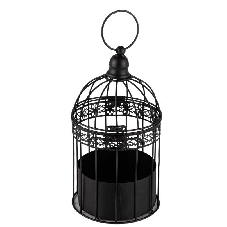 Creative Birdcage Candlestick Black European Simple Retro Candlestick Restaurant Home Decoration Pendant Iron Hollow Customization