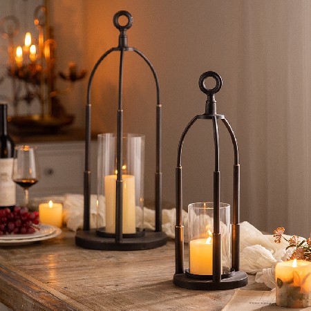 铁艺烛台台花形装饰摆件蜡烛托莲花灯座蜡台摄中古欧式美式复古