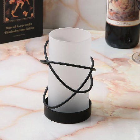 Frosted glass candlestick